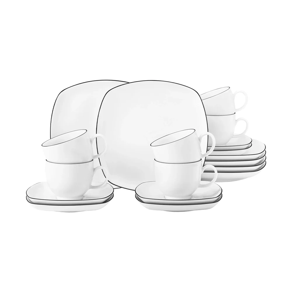 Lido black line kaffeservise kvadratisk 18 deler v:4894770