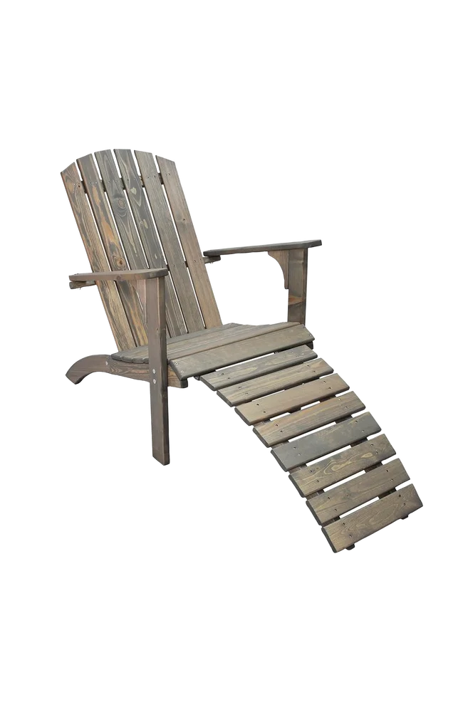 Ute-avslapningsstol Sandhamn With Footstool - Grå - Utemøbler & hage | m v:8568208