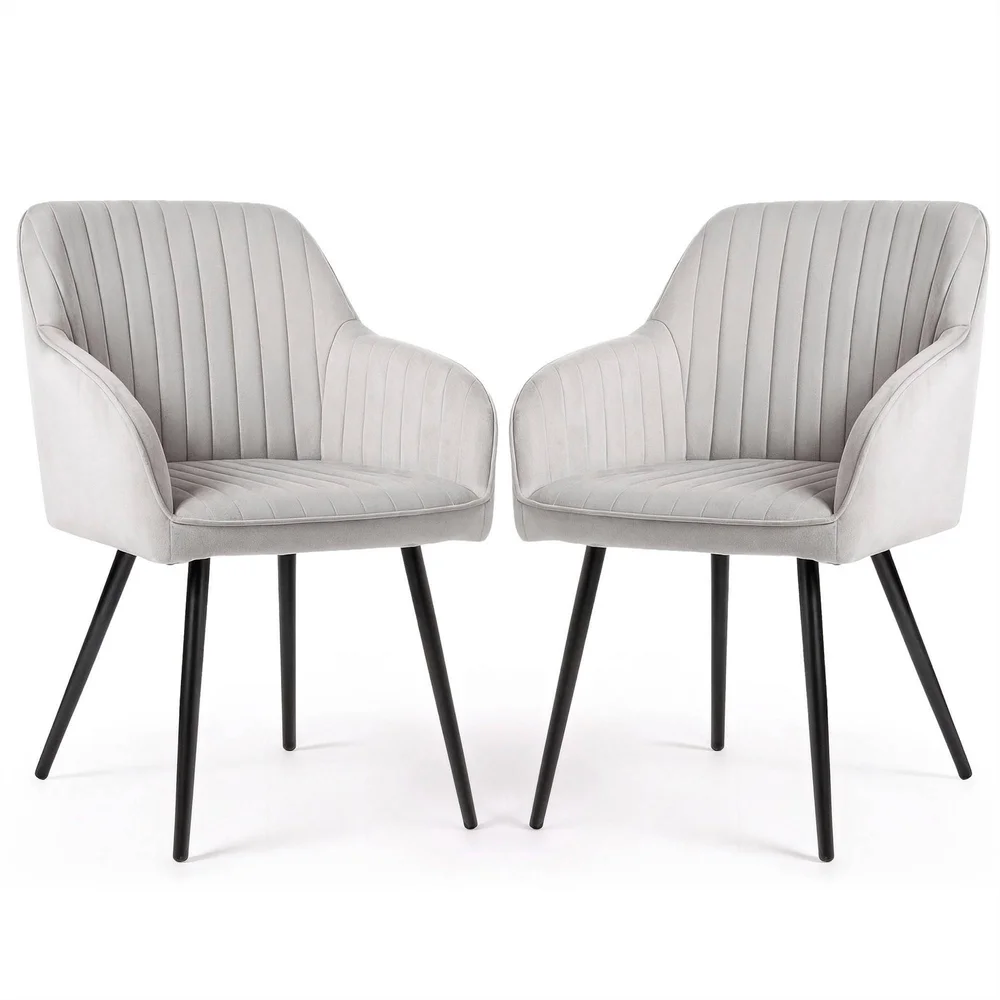 Akord Velvet polstret spisestol, sett med 2 stk. - Flerfarget m v:7196575