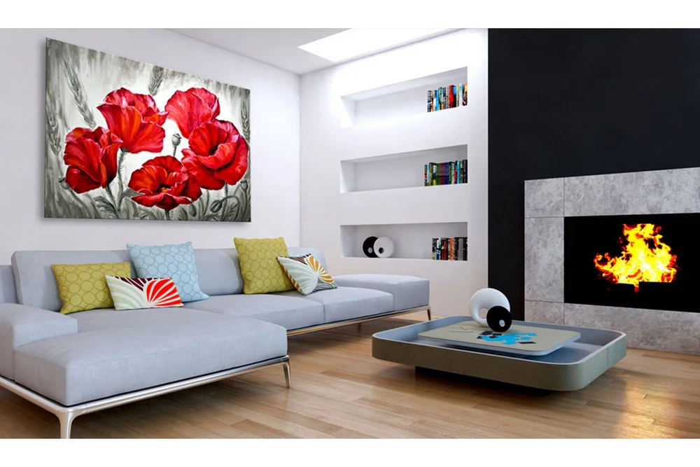 Tavle Poppies In Wheat 120X80 v:5000498