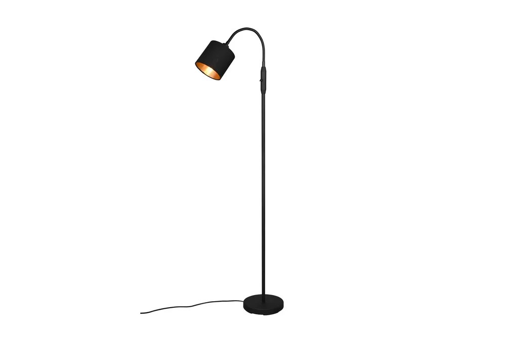 Trio Lighting Tommy gulvlampe 1L E14 matt svart/gull v:2073726