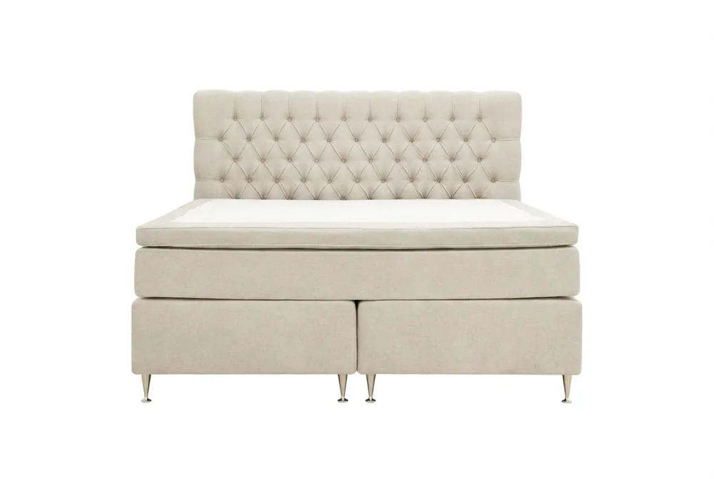 HVILA Lyx komplett sengesett 180x200 cm kontinentalseng med knappepolstret sengegavl i chenille v:6604065