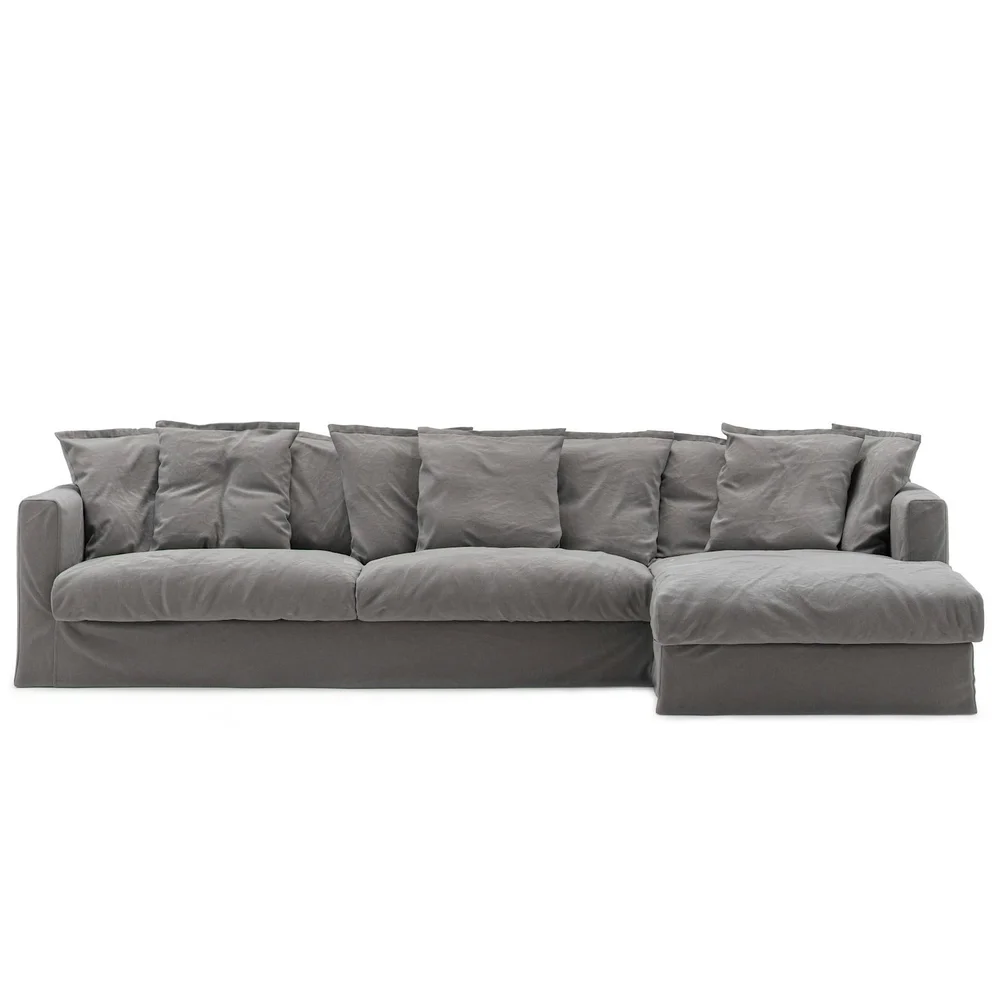 Stopning Til Le Grand Air 3-seter Sofa Bomull Divan Høyre, Grå v:1851579