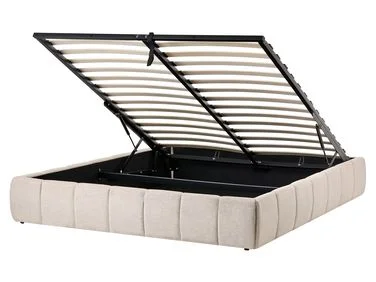 Seng med oppbevaring uten sengegavl GENAS Lys beige 160 x 200 cm v:3974758
