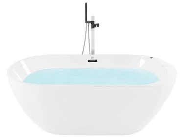 Frittstående boblebad med LED NEVIS 170 x 80 cm Hvit v:2576684