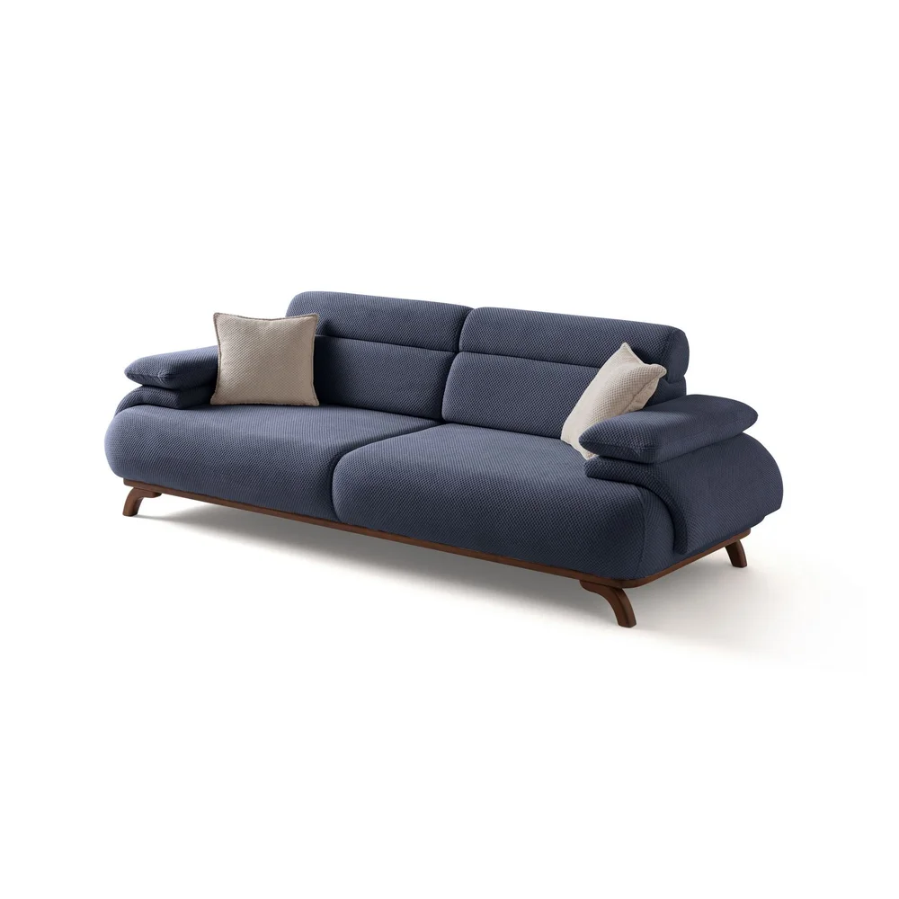 3-seters sofa Atelier Del Sofa Bonjo Walnut (246 x 81 x 97 cm) Navy Blue v:2749100