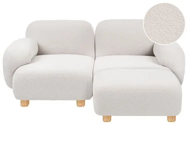 Modulsofa 2-seters AMLI med fotskammel Bouclé Off white v:518617 Modulsofa 2-seters AMLI med fotskammel Bouclé Off white v:518617