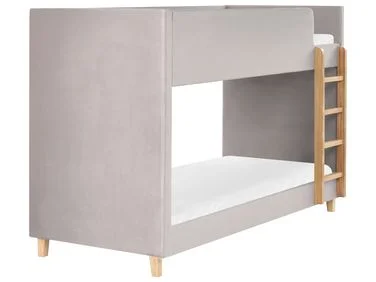 Køyeseng Fløyel CHOCQUES 90 x 200 cm Lysegrå v:1861503 Køyeseng Fløyel CHOCQUES 90 x 200 cm Lysegrå v:1861503