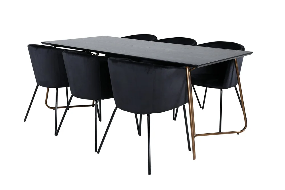 Petra Spisegruppe 190 cm Rektangulær med 6 Berit Stoler v:7168638