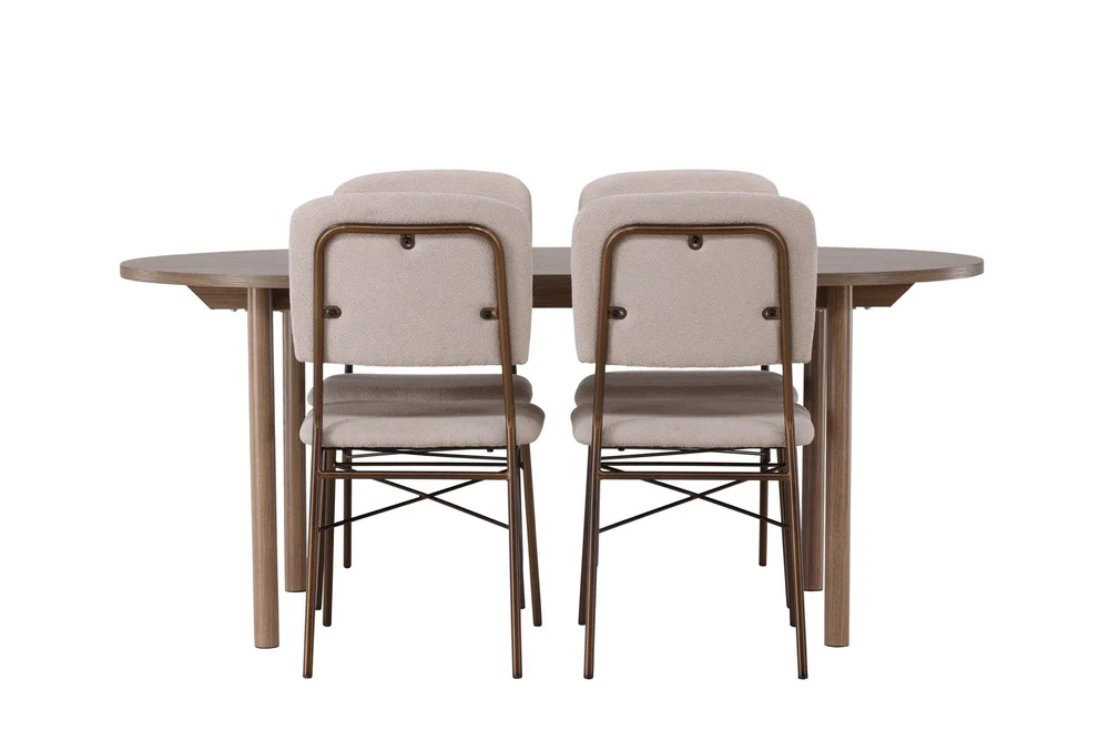 Andy Spisegruppe 180 cm Oval med 4 Seda Stoler v:6231020