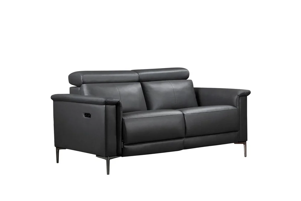 Sofa 2-seter Lund Grå, PU, Elektrisk recliner v:4634723