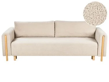 Sovesofa 3-seter KVAM Med oppbevaring Bouclé Lys beige v:9293856 Sovesofa 3-seter KVAM Med oppbevaring Bouclé Lys beige v:9293856