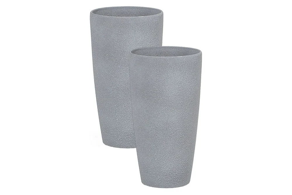 Trädgårdskruka Beliani Abdera set om 2 Grå, 23x23x42 cm Grey v:2814132 Trädgårdskruka Beliani Abdera set om 2 Grå, 23x23x42 cm Grey v:2814132