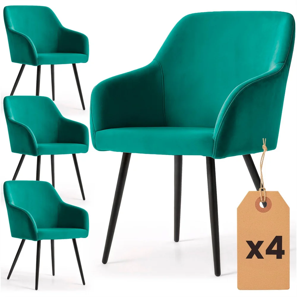 Akord Estelle Smooth Velvet polstret spisestol, sett med 4 stk. – Flerfarget m v:5643521 Akord Estelle Smooth Velvet polstret spisestol, sett med 4 stk. – Flerfarget m v:5643521