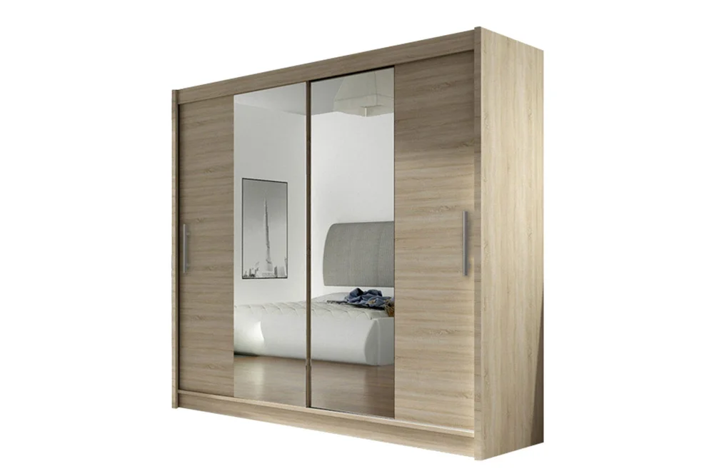 Garderobe London Skyvedører Smaltt Speil v:7191377
