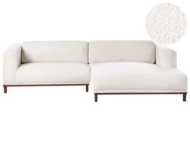 Hjørnesofa 4-seters VENG Bouclé Off white Venstrevendt v:6031899
