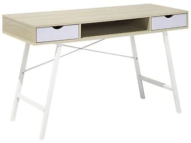Skrivebord CLARITA 120 cm 48 cm med skuffer Lysebrun v:6705933