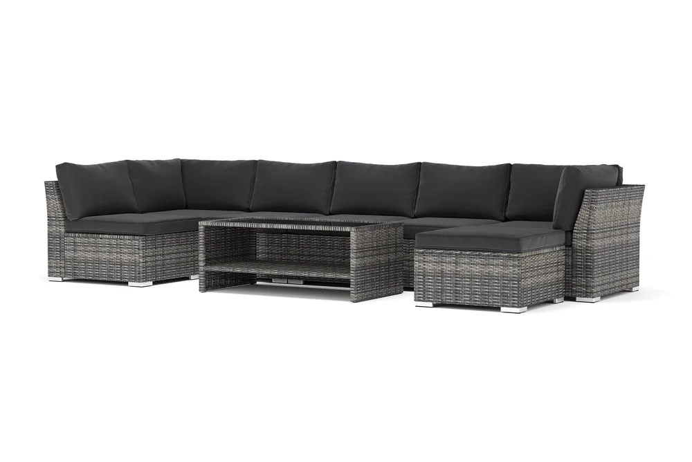 Wisconsin utendørs U-sofa 7-seters med vendbar divan v:3125810