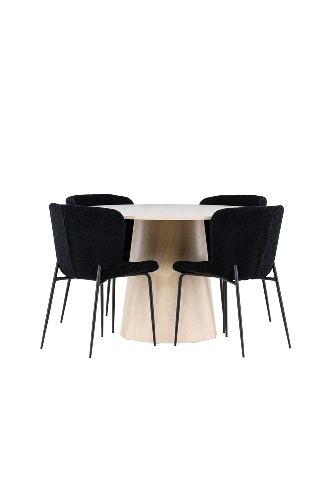 Lanzo spisebord med Modesto spisestol – Svart m v:8102789 Lanzo spisebord med Modesto spisestol – Svart m v:8102789