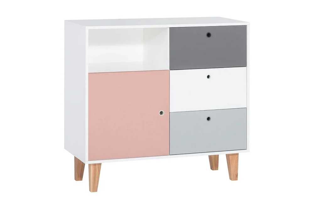 Concept Kommode Hvit / Grå / Rosa v:2343470