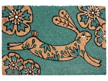 Dørmatte CLARK Blågrønn 40 x 60 cm Kanin Kokosfiber v:1314589