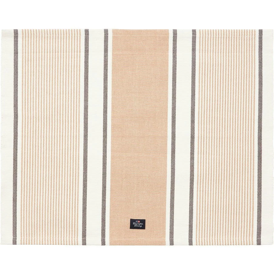 Striped Organic Cotton Rib Spisebrikke 40×50 cm, Beige/Hvit v:296060 Striped Organic Cotton Rib Spisebrikke 40×50 cm, Beige/Hvit v:296060
