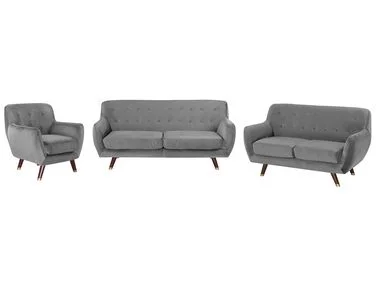 Sofagruppe 6-seters BODO Fløyel Grå v:3847322 Sofagruppe 6-seters BODO Fløyel Grå v:3847322