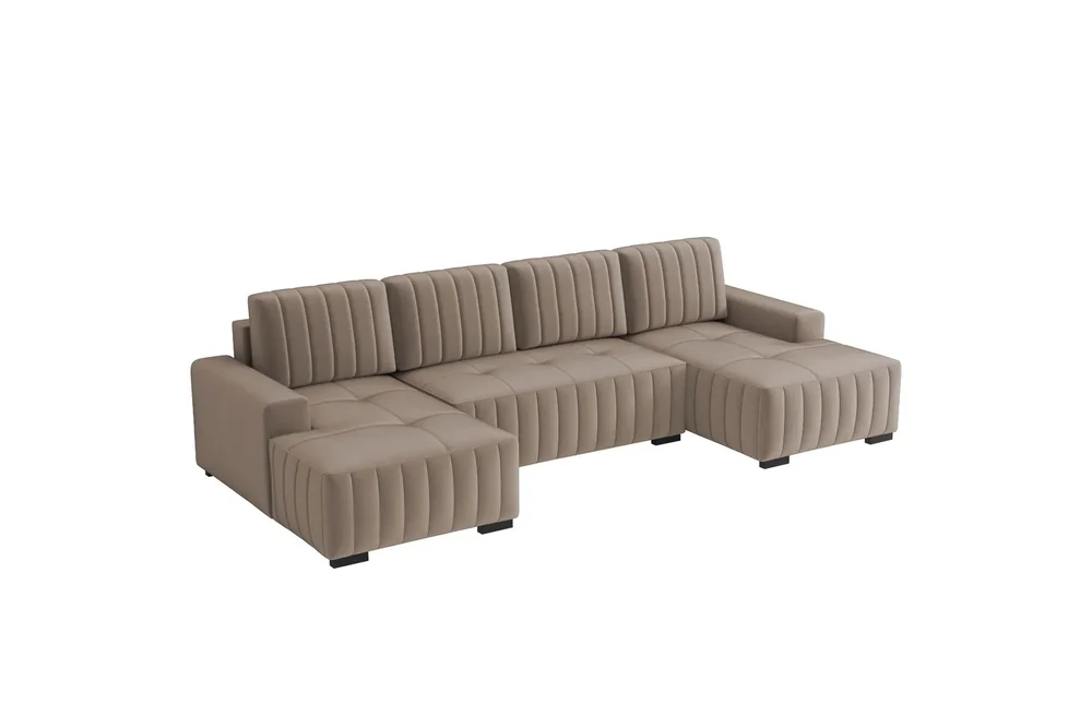 Esher Sovesofa med Dobbel Sjeselong 4-seter i Plysj v:6249813
