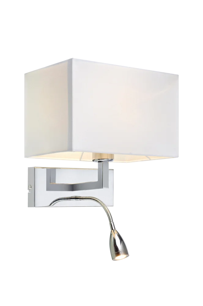 SAVOY Vegg 2L Krom/Hvit – Hvit – Belysning | m v:1210866 SAVOY Vegg 2L Krom/Hvit – Hvit – Belysning | m v:1210866