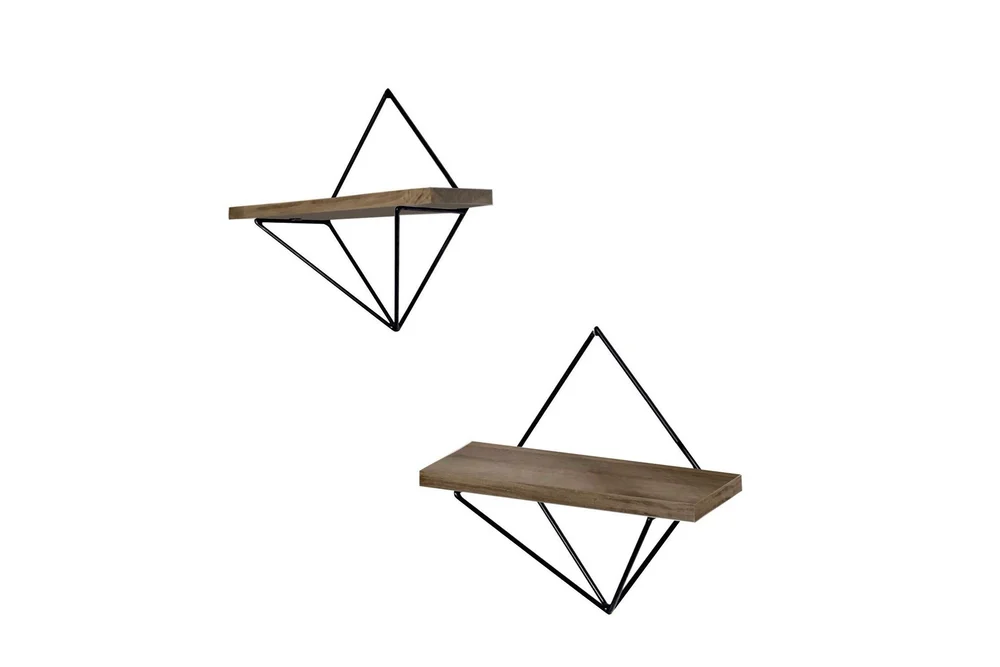 Wall Shelf Valnøtt|Svart v:7998625