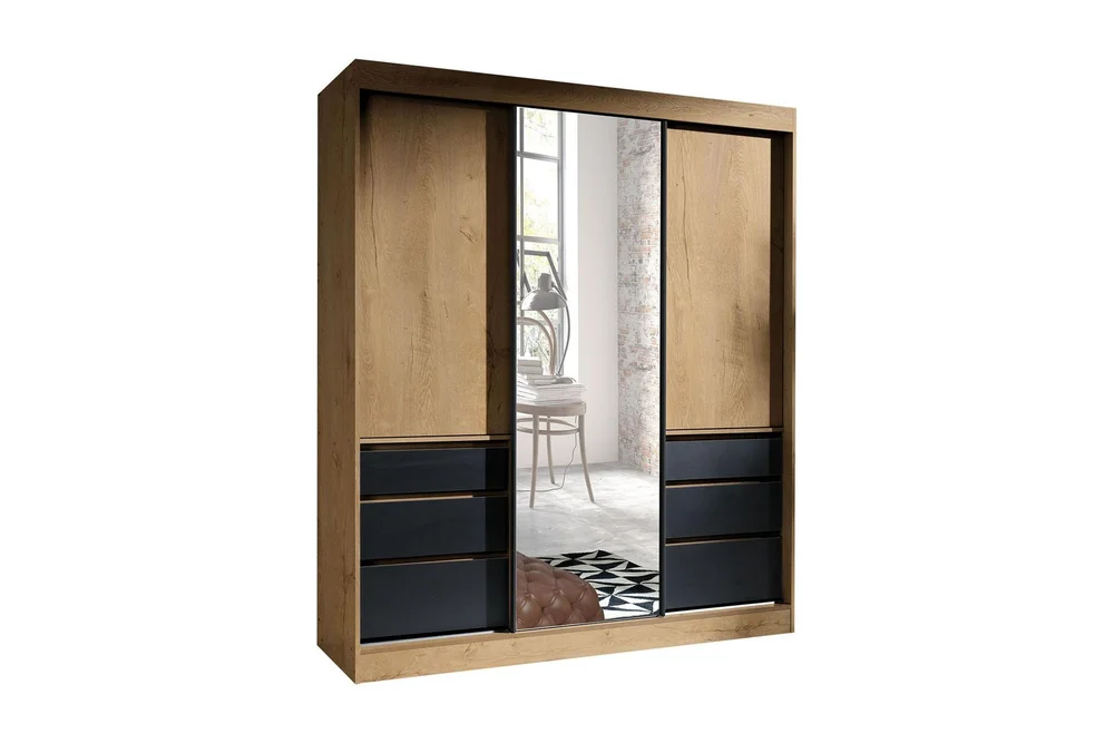 Abricot Garderobe med Speil 180x216x65 cm v:3051505 Abricot Garderobe med Speil 180x216x65 cm v:3051505