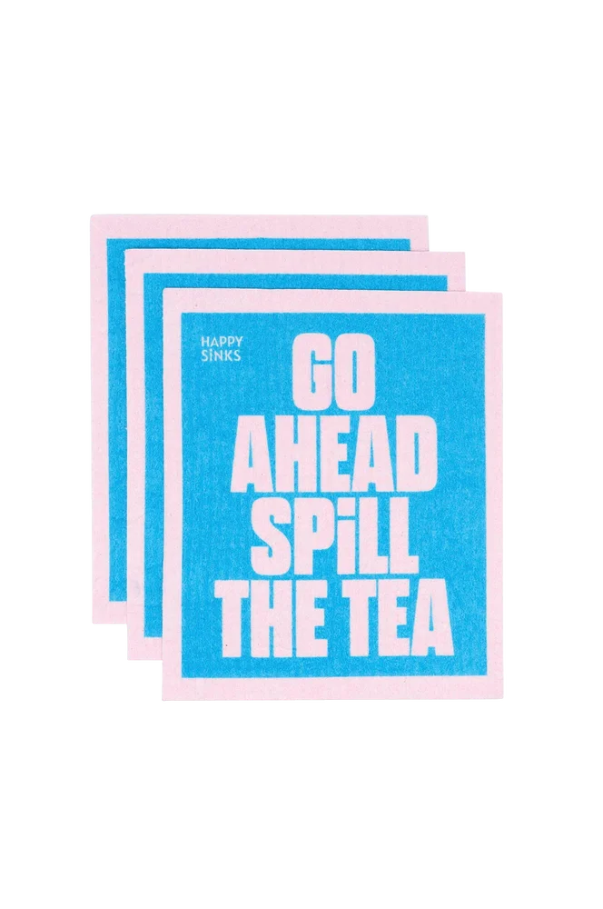 Svenske oppvaskkluter - Spill The Tea 3pc - Flerfarget - Kjøkken & husholdning | m v:7156942