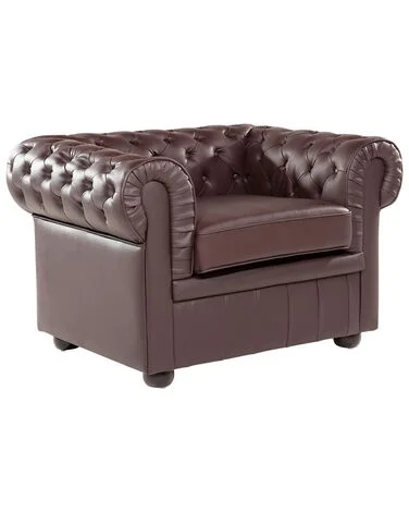 Lenestol CHESTERFIELD Ekte skinn Brun v:2378570