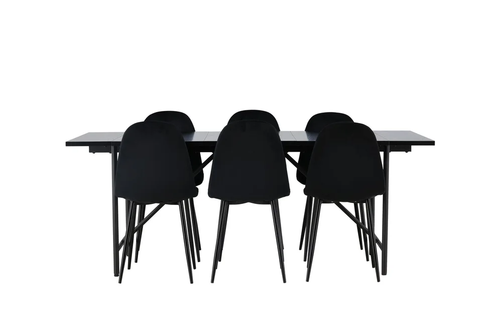 Astrid Spisegruppe 200 cm Rektangulær med 6 Polar Stoler v:1635561
