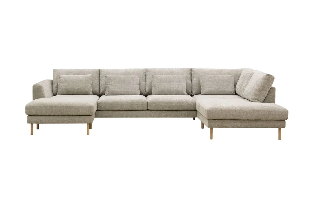 Florenz 4-seters Høyrevendt U-formet Sofa med Divan og Sjeselong i Chenille v:1750512
