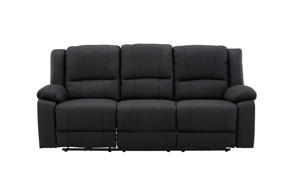 Reclinersofa med hjørne Comfort Living Singapore reclinersofa 3-seter kunstskinn Svart v:2366972