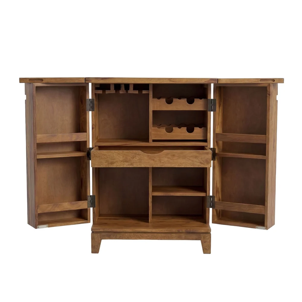 Avelo barskap 65 cm i massivt sheeshamtre med nedfellbar design v:3541082 Avelo barskap 65 cm i massivt sheeshamtre med nedfellbar design v:3541082