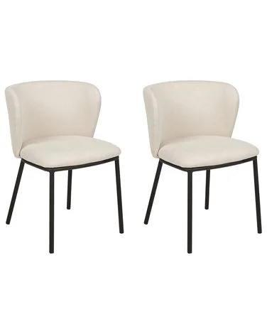 Sett med 2 spisestoler MINA Off white v:3509489