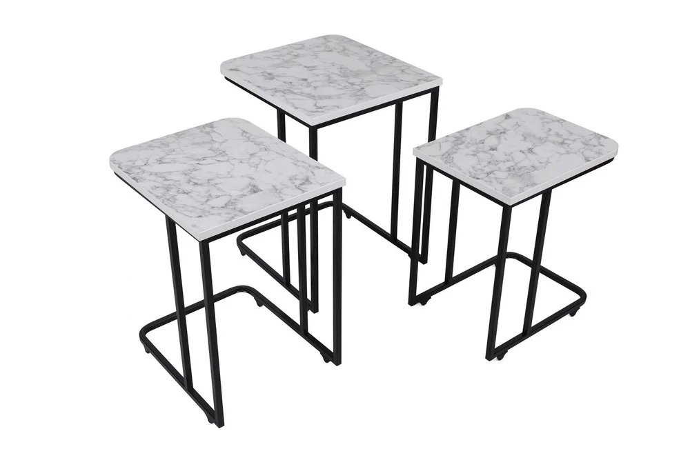 Nagako Sett med Bord Hvit/Svart v:2610608