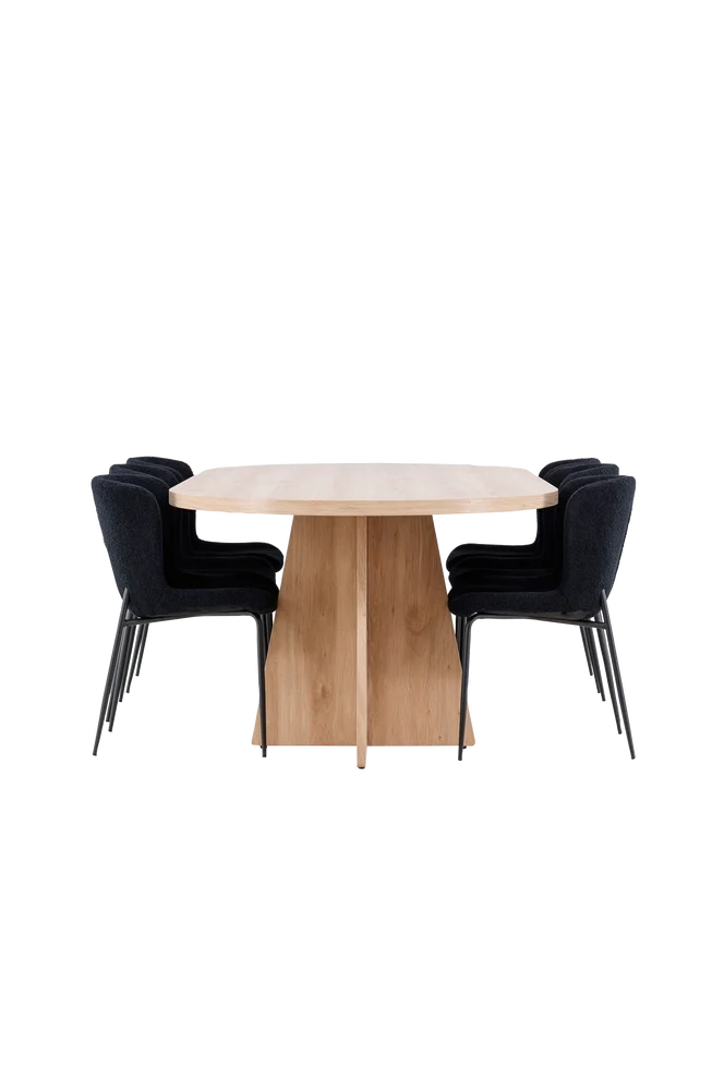 Bootcut spisebord med Modesto spisestol – Svart m v:3812468 Bootcut spisebord med Modesto spisestol – Svart m v:3812468