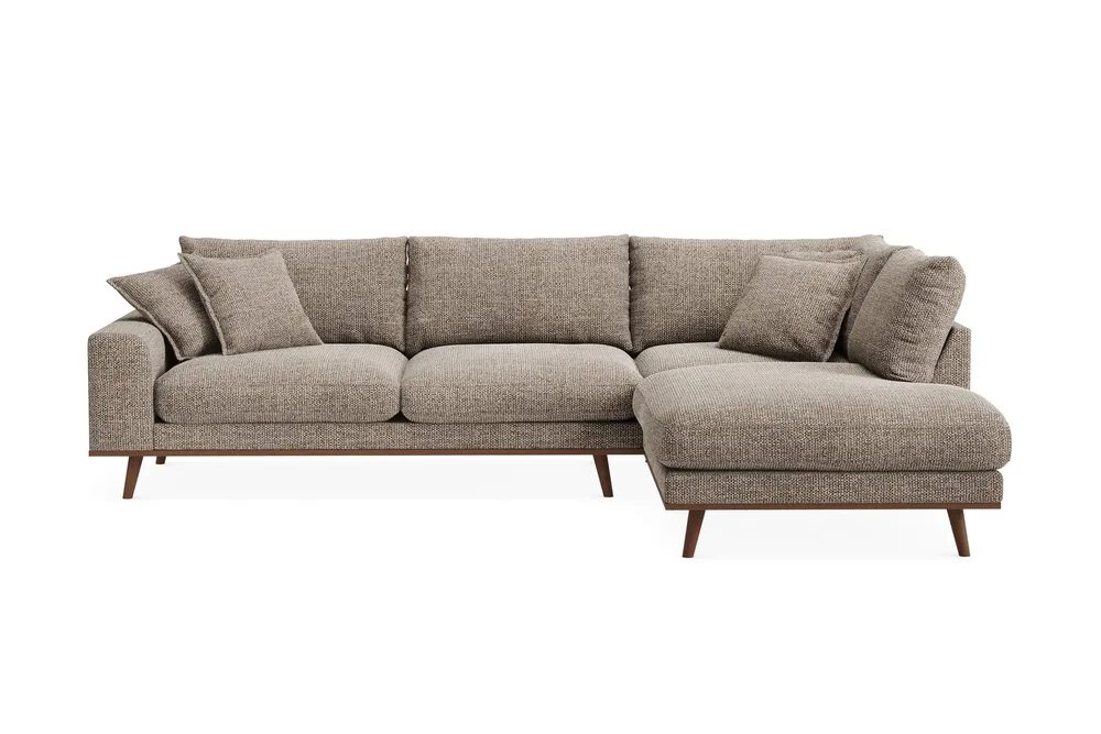 Copenhagen Premium 4-personers Højrevendt L-formet Dyb Chaiselongsofa i Chenille v:2568547