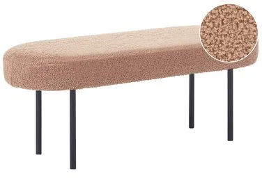 Polstret benk WOLFEBORO Bouclé Lysebrun v:8411636