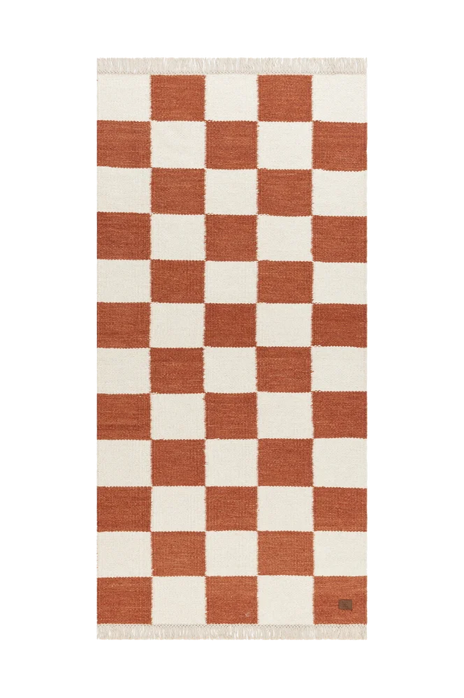 Ullteppe Nordic Check - Orange - Tepper | m v:7700292