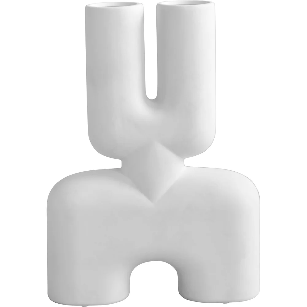 Cobra Double Medio Dekorativ Vase, Benhvit v:8002139 Cobra Double Medio Dekorativ Vase, Benhvit v:8002139