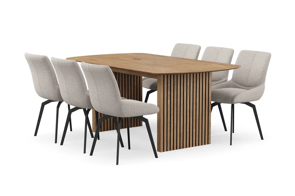 Richeto spisegruppe 180 cm med 6 Mora snurrestoler v:4274281