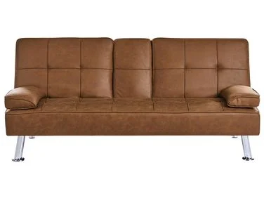 Sovesofa 3-seter ROXEN Kunstskinn Gullbrun v:2088670 Sovesofa 3-seter ROXEN Kunstskinn Gullbrun v:2088670