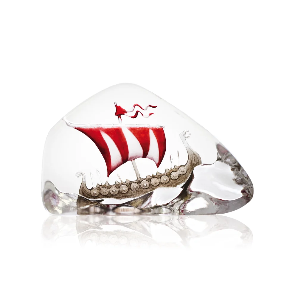 Vikingskip glasskulptur v:9830667 Vikingskip glasskulptur v:9830667