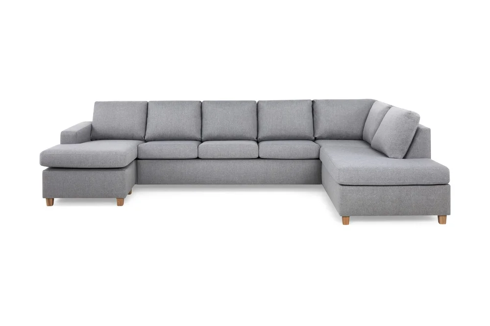 Crazy 5-seters Høyrevendt U-formet X-Large Sofa med Divan og Sjeselong i Stoff v:8467399
