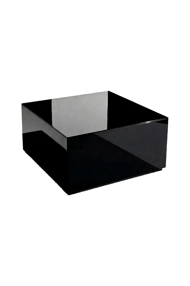 Pop bord i farget glass 60x60 cm - Svart m v:9436065