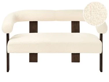 Sofa 2-seters ILBRO Bouclé Off-White/mørkebrun v:6882522 Sofa 2-seters ILBRO Bouclé Off-White/mørkebrun v:6882522